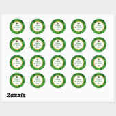 Happy St. Patrick's Day met Green Clovers Ronde Sticker (Vel)