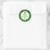 Happy St. Patrick's Day met Green Clovers Ronde Sticker (Tas)