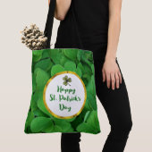 Happy St. Patrick's Day met Green Clovers Tote Bag (Dichtbij)