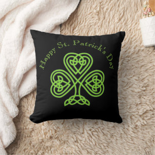 Happy St. Patrick's Day Modern Celtic Shamrock Kussen