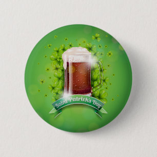 Happy St. Patrick's Day Mok van Beer Ronde Button 5,7 Cm