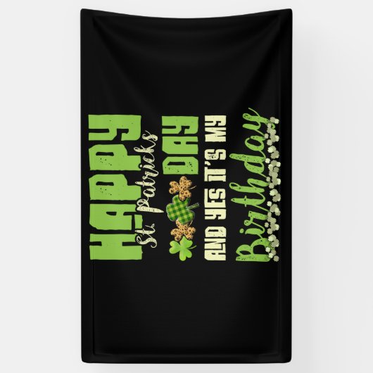 Happy St Patricks Day over mijn verjaardag in het  Spandoek (Verticaal)