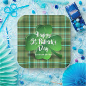 Happy St Patrick's Day Party Shamrock Personalized Papieren Bordje (Feest)