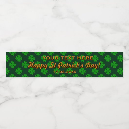 Happy St Patrick's Day party Water Bottle Labels Waterfles Etiket (Enkel label)