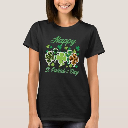 Happy St Patricks Day Patterns Saint Pattys Women  T-shirt (Voorkant)
