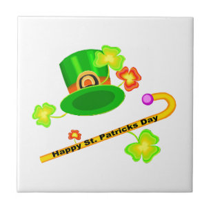 Happy St. Patrick's Day Pet & Cane Collage Tegeltje