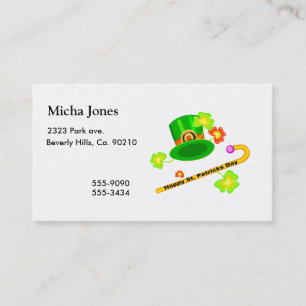Happy St. Patrick's Day Pet & Cane Collage Visitekaartje
