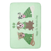 Happy St Patricks Day Pit Bull Dogs Badmat (Voorkant Verticaal)
