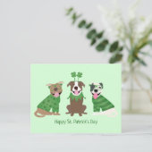 Happy St Patricks Day Pit Bull Dogs Briefkaart (Staand voorkant)