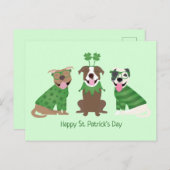 Happy St Patricks Day Pit Bull Dogs Briefkaart (Voorkant / Achterkant)