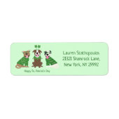 Happy St Patricks Day Pit Bull Dogs Etiket (Voorkant)