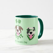 Happy St Patricks Day Pit Bull Dogs Mok (Voorkant rechts)