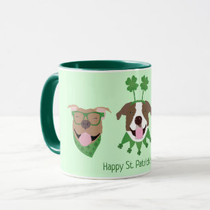 Happy St Patricks Day Pit Bull Dogs Mok