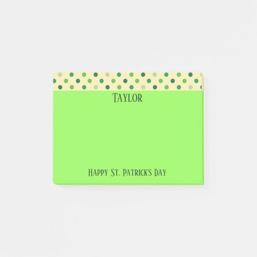 Happy St. Patrick's Day Polka Dots Post-it® Notes (Voorkant)