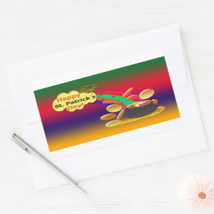 Happy St. Patrick's Day Rainbow Rechthoekige Sticker