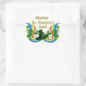 Happy St. Patrick's Day Rainbow Shamrocks Clovers Ronde Sticker (Tas)
