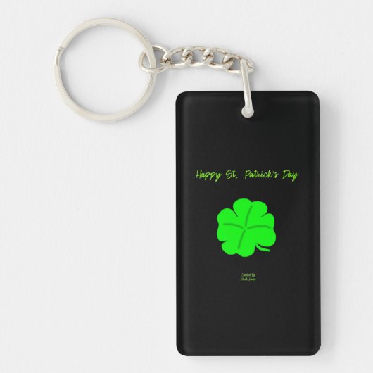 Happy St. Patrick's Day Rectangle Sleutelhanger (Voorkant)