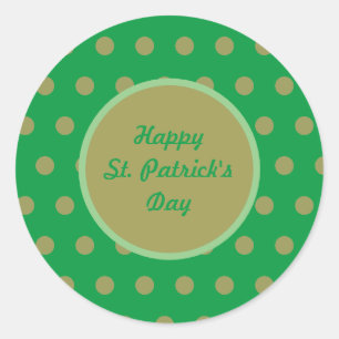 Happy St. Patrick's Day Round Stickers (Vert)