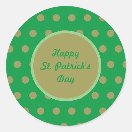 Happy St. Patrick's Day Round Stickers (Vert) (Devant)