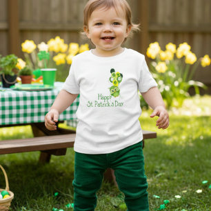 Happy St. Patrick's Day Schattigee groene uil ball Kinder Shirts