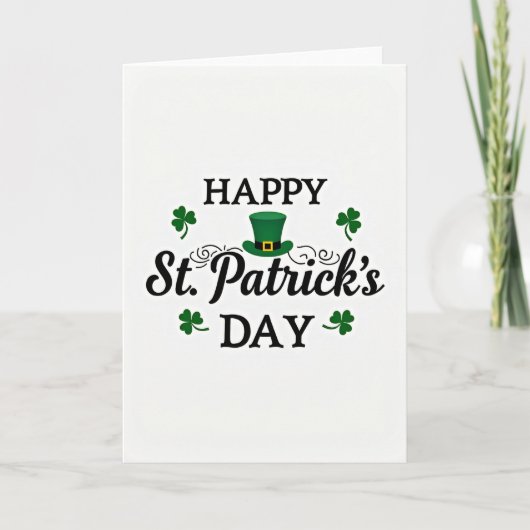 Happy St Patricks Day Script Card Kaart (Voorkant)