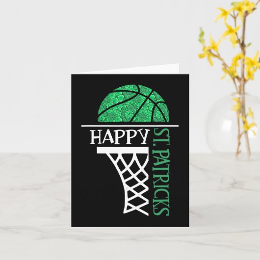 Happy St Patricks Day Shamrock basketball player n Kaart (Gele Bloem)