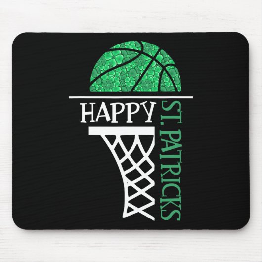 Happy St Patricks Day Shamrock basketball player n Muismat (Voorkant)