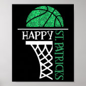 Happy St Patricks Day Shamrock basketball player n Poster (Voorkant)