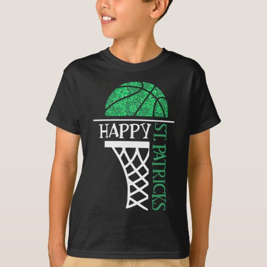 Happy St Patricks Day Shamrock basketball player n T-shirt (Voorkant)