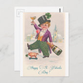  Happy St Patricks Day Shamrock Champagne Briefkaart (Voorkant / Achterkant)