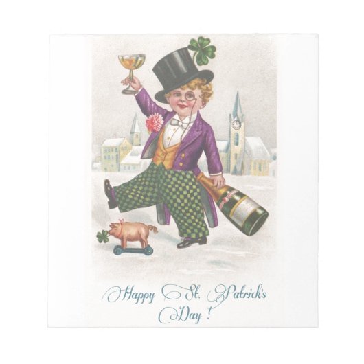  Happy St Patricks Day Shamrock Champagne Notitieblok (Voorkant)