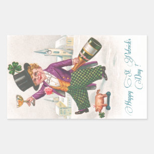  Happy St Patricks Day Shamrock Champagne Rechthoekige Sticker