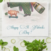  Happy St Patricks Day Shamrock Champagne Theedoek (Gevouwen)