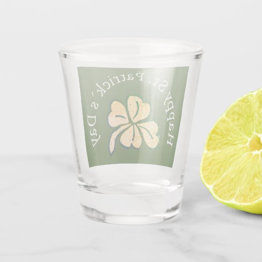 Happy St. Patrick's Day Shamrock Clover Green Shot Glas (Achterkant)