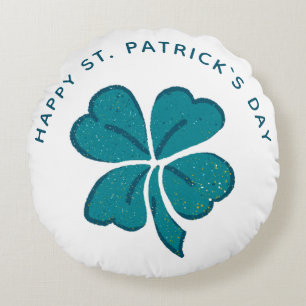 Happy St. Patrick's Day Shamrock Clover Rond Kussen