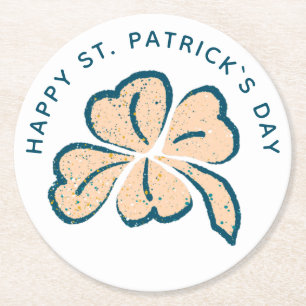 Happy St. Patrick's Day Shamrock Clover Ronde Kartonnen Onderzetter