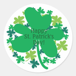 Happy St. Patrick's Day Shamrock Clover Stickers
