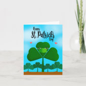 Happy St Patrick's Day Shamrock in gezichtsmasker  Feestdagen Kaart (Voorkant)