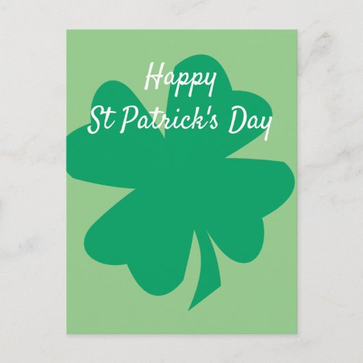 Happy St Patrick's Day Shamrock Leaf Irish Custom Briefkaart (Voorkant)