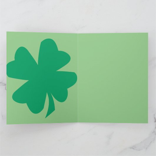 Happy St Patrick's Day Shamrock Leaf Irish Custom Kaart (Binnen)