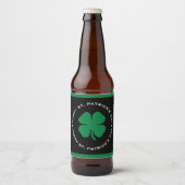 Happy St. Patrick's Day Shamrock Lucky Charm Bier Etiket (Voorkant)