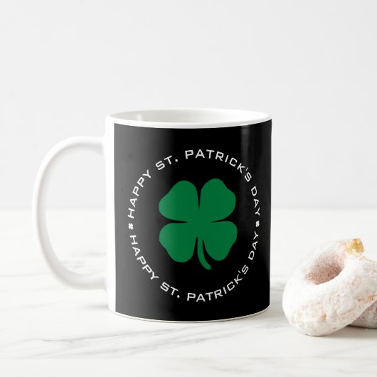 Happy St. Patrick's Day Shamrock Lucky Charm Koffiemok (Met donut)