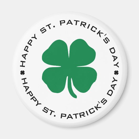 Happy St. Patrick's Day Shamrock Lucky Charm Magneet (Voorkant)