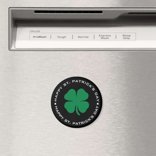 Happy St. Patrick's Day Shamrock Lucky Charm Magneet (Insitu (Vaatwasser))