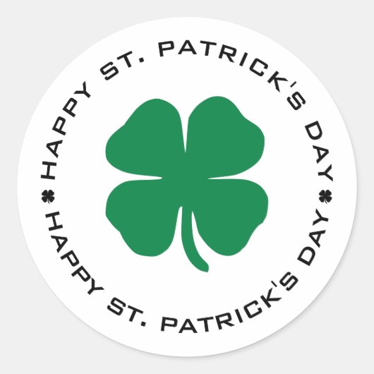 Happy St. Patrick's Day Shamrock Lucky Charm Ronde Sticker (Voorkant)