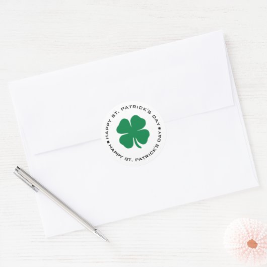 Happy St. Patrick's Day Shamrock Lucky Charm Ronde Sticker (Envelop)