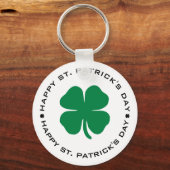 Happy St. Patrick's Day Shamrock Lucky Charm Sleutelhanger (Voorkant)