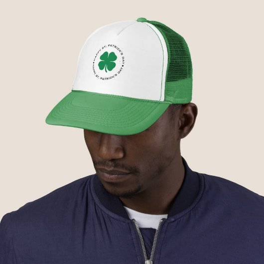 Happy St. Patrick's Day Shamrock Lucky Charm Trucker Pet (In situ)