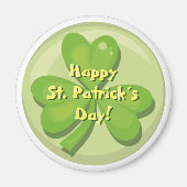 Happy St. Patrick's Day Shamrock Magneet (Voorkant)