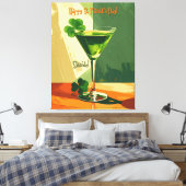 Happy St. Patrick's Day Shamrock Martini  Canvas Afdruk (Insitu (Slaapkamer))